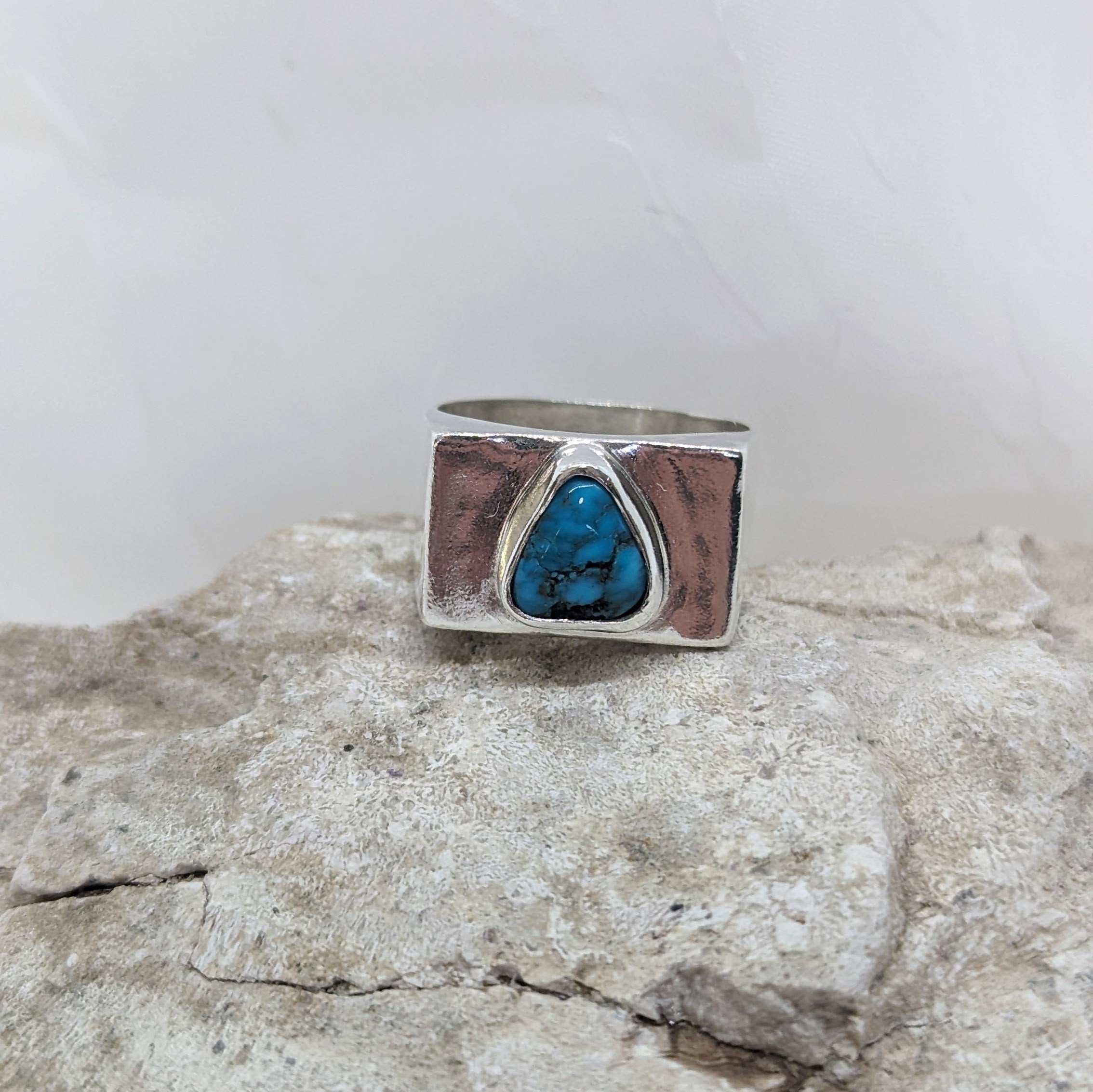 Rectangular Turquoise Signet Ring – Jordy Jewelry - Main Image