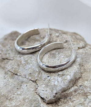 Small Hammered Hoop Earrings