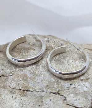 Small Hammered Hoop Earrings