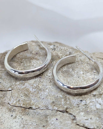 Small Hammered Hoop Earrings