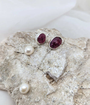 Asymmetrical Ruby Earrings