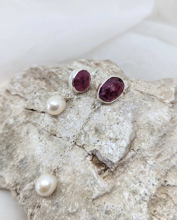 Asymmetrical Ruby Earrings