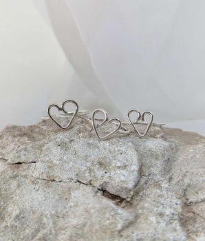 Silver Heart Rings