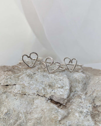Silver Heart Rings