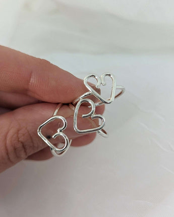 Silver Heart Rings