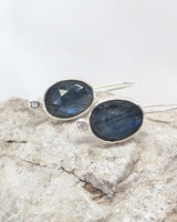 Big Rose Cut Labradorite Earrings