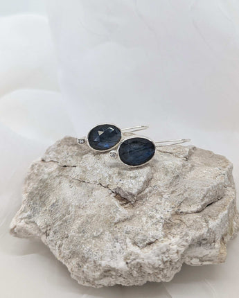Big Rose Cut Labradorite Earrings