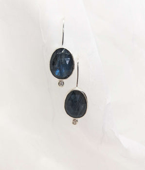 Big Rose Cut Labradorite Earrings