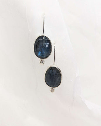 Big Rose Cut Labradorite Earrings