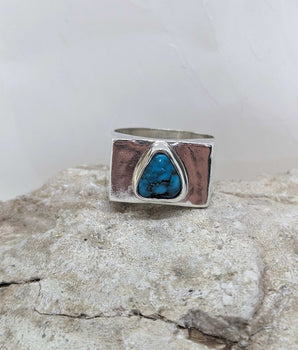 Rectangular Turquoise Signet Ring