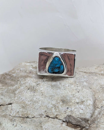 Rectangular Turquoise Signet Ring