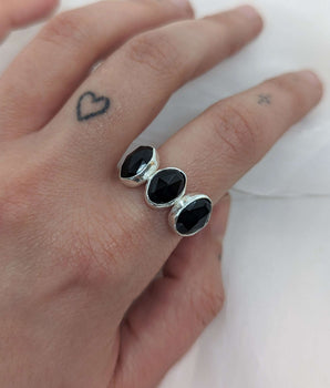 Triple Onyx Ring
