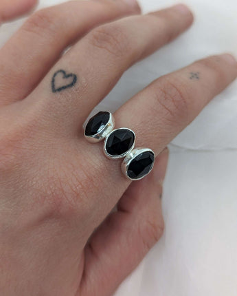 Triple Onyx Ring