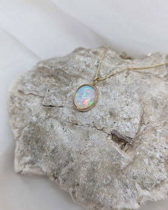 14K Gold Opal Necklace