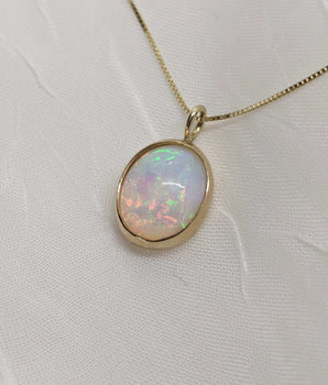 14K Gold Opal Necklace