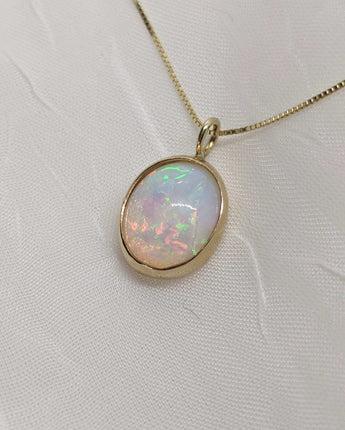 14K Gold Opal Necklace