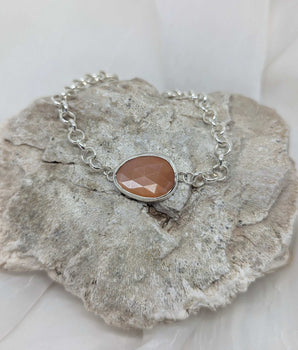Peach Moonstone Bracelet