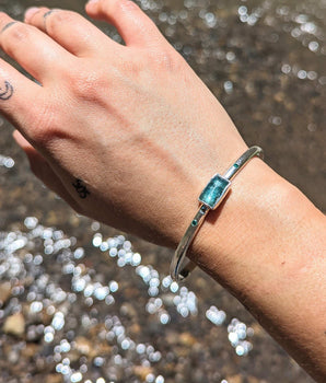 dark green kyanite cuff