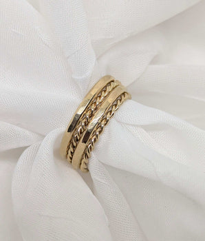 14k solid gold hammered band