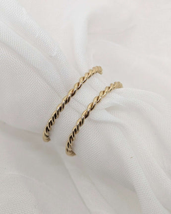 14k solid gold twisted band