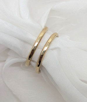 14k solid gold hammered band