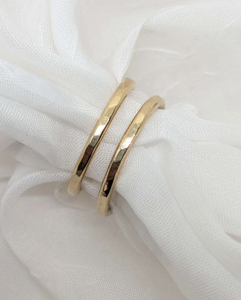 14k solid gold hammered band