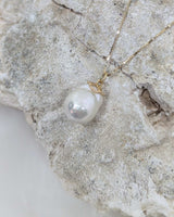 14k solid gold pearl necklace