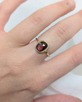 14k solid gold pink & orange tourmaline ring