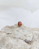 14k solid gold pink & orange tourmaline ring
