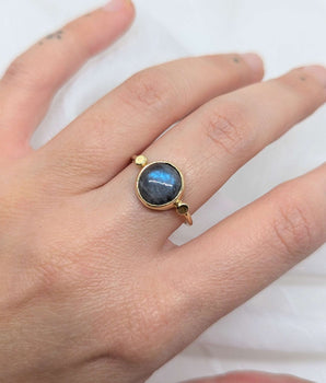 14k solid gold & labradorite