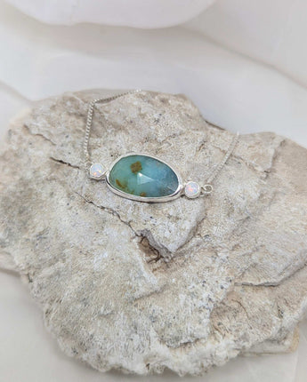 Peruvian opal & two small white opals bracelet