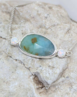 Peruvian opal & two small white opals bracelet