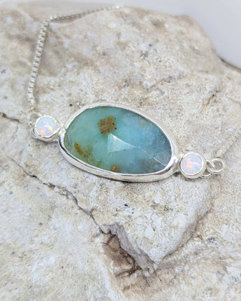 Peruvian opal & two small white opals bracelet