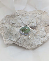 Peruvian opal with 3 pearls necklace