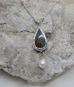 turquoise withe pearl necklace