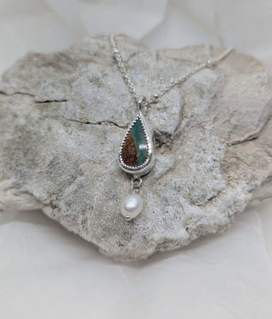turquoise withe pearl necklace
