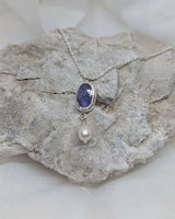 tanzanite and pearl necklace