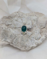 green agate & small peridot necklace