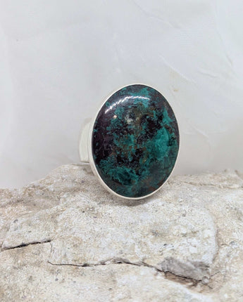 Big & chunky  chrysocolla malachite ring