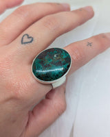Big & chunky  chrysocolla malachite ring