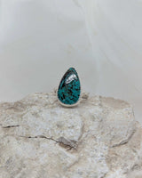 teardrop chrysocolla malachite ring