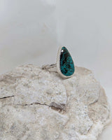 teardrop chrysocolla malachite ring