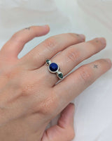 lapis and two teardrop turquoise ring
