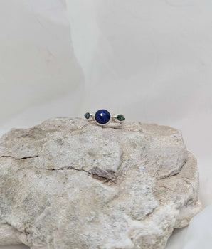 lapis and two teardrop turquoise ring