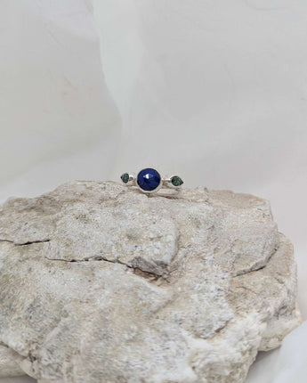 lapis and two teardrop turquoise ring