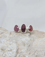 Triple pink tourmaline ring