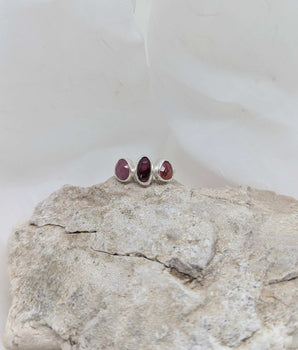 Triple pink tourmaline ring