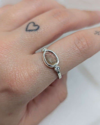 Light watermelon tourmaline ring