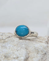Small oval turquoise ring