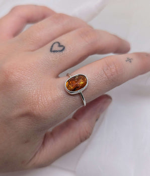 Orange kyanite ring